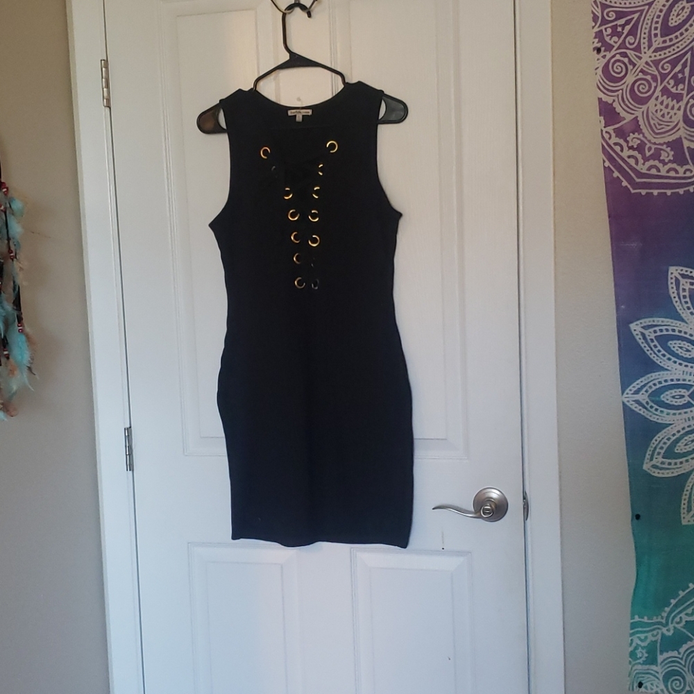 Lace Up Front Bodycon Dress